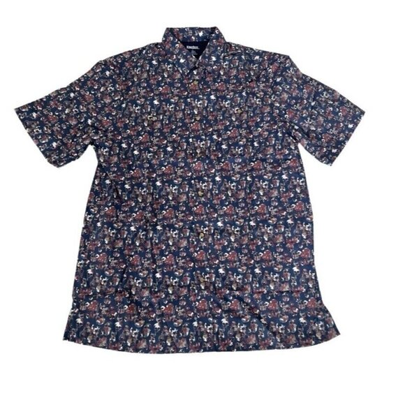 KingSize Men's Sz LT Large Tall Skull Print Short Sleeve Button Front Shirt  NWT - Picture 7 of 7